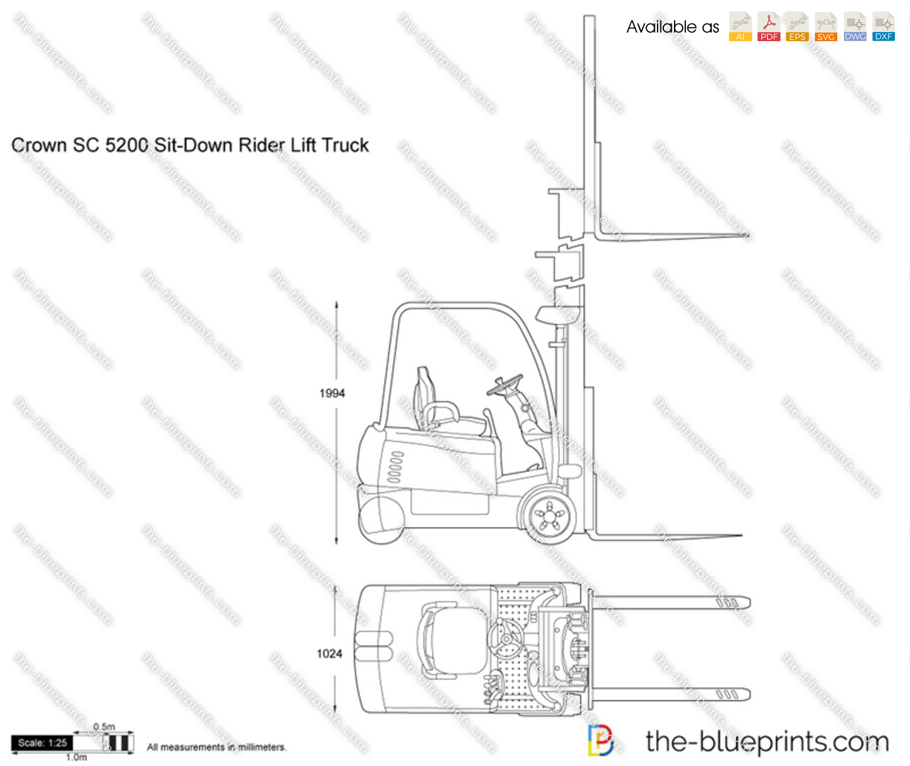Crown SC 5200 Sit-Down Rider Lift Truck