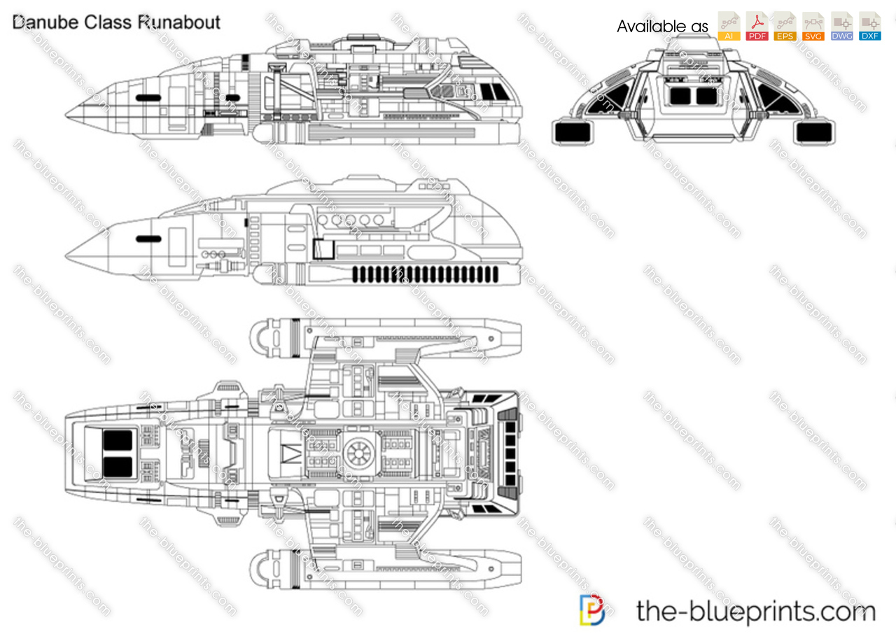 Danube Class Runabout Vector Drawing