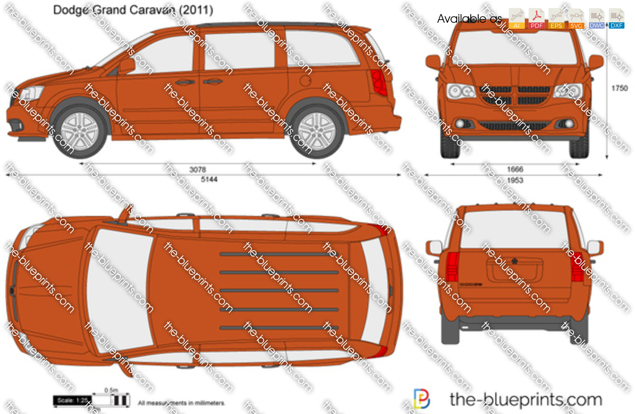 Dodge Grand Caravan Vector Drawing