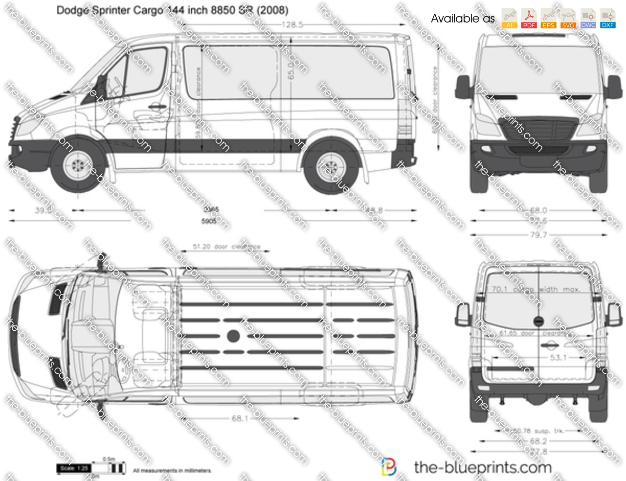 Dodge Sprinter Cargo 144 inch 8850 SR
