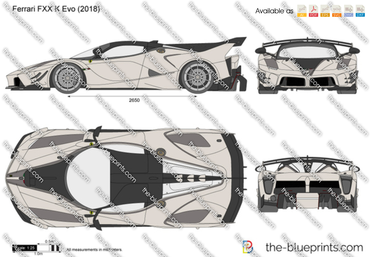 Ferrari Fxx K Evo Vector Drawing