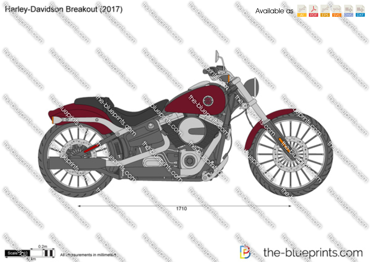 Harley Davidson Breakout Vector Drawing