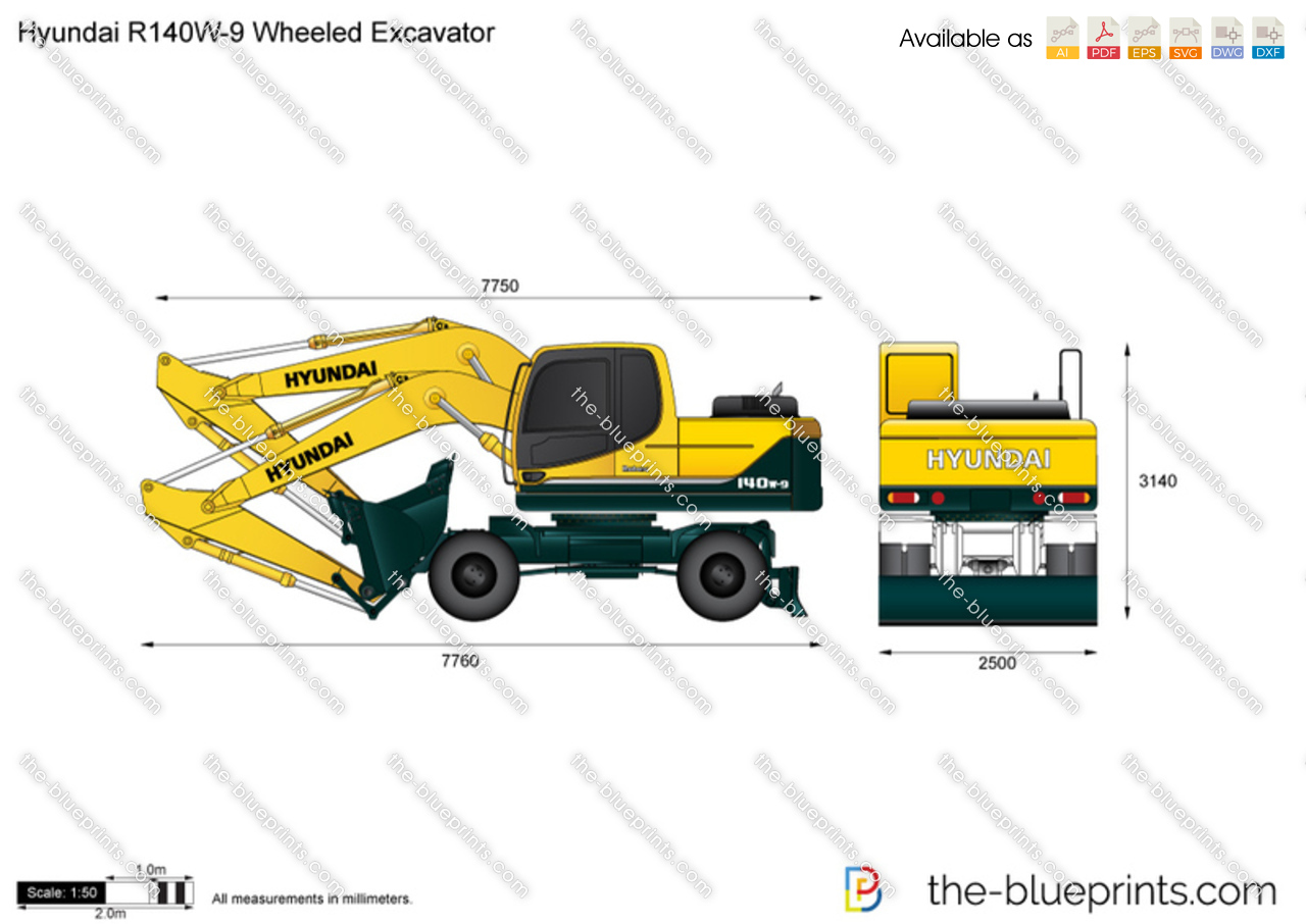 Hyundai R140W-9 Wheeled Excavator