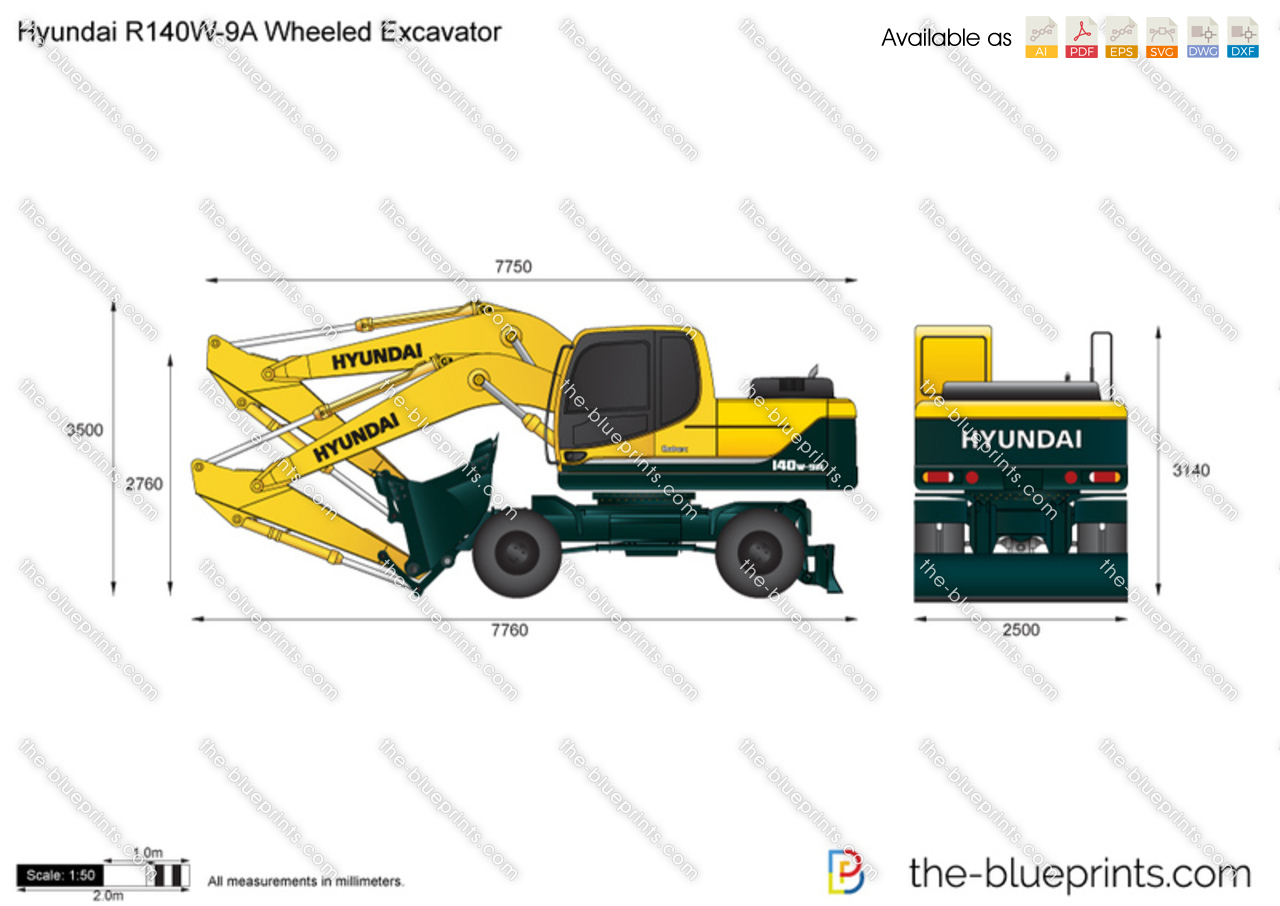 Hyundai R140W-9A Wheeled Excavator