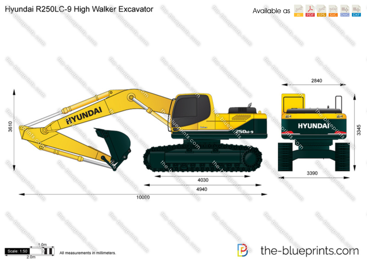Hyundai R250LC-9 High Walker Excavator