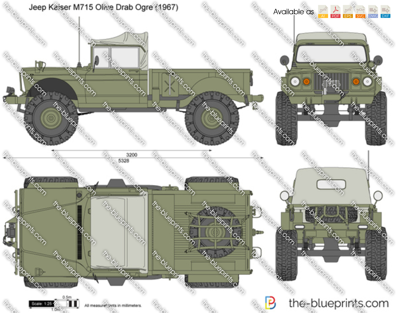 Jeep Kaiser M715 Olive Drab Ogre