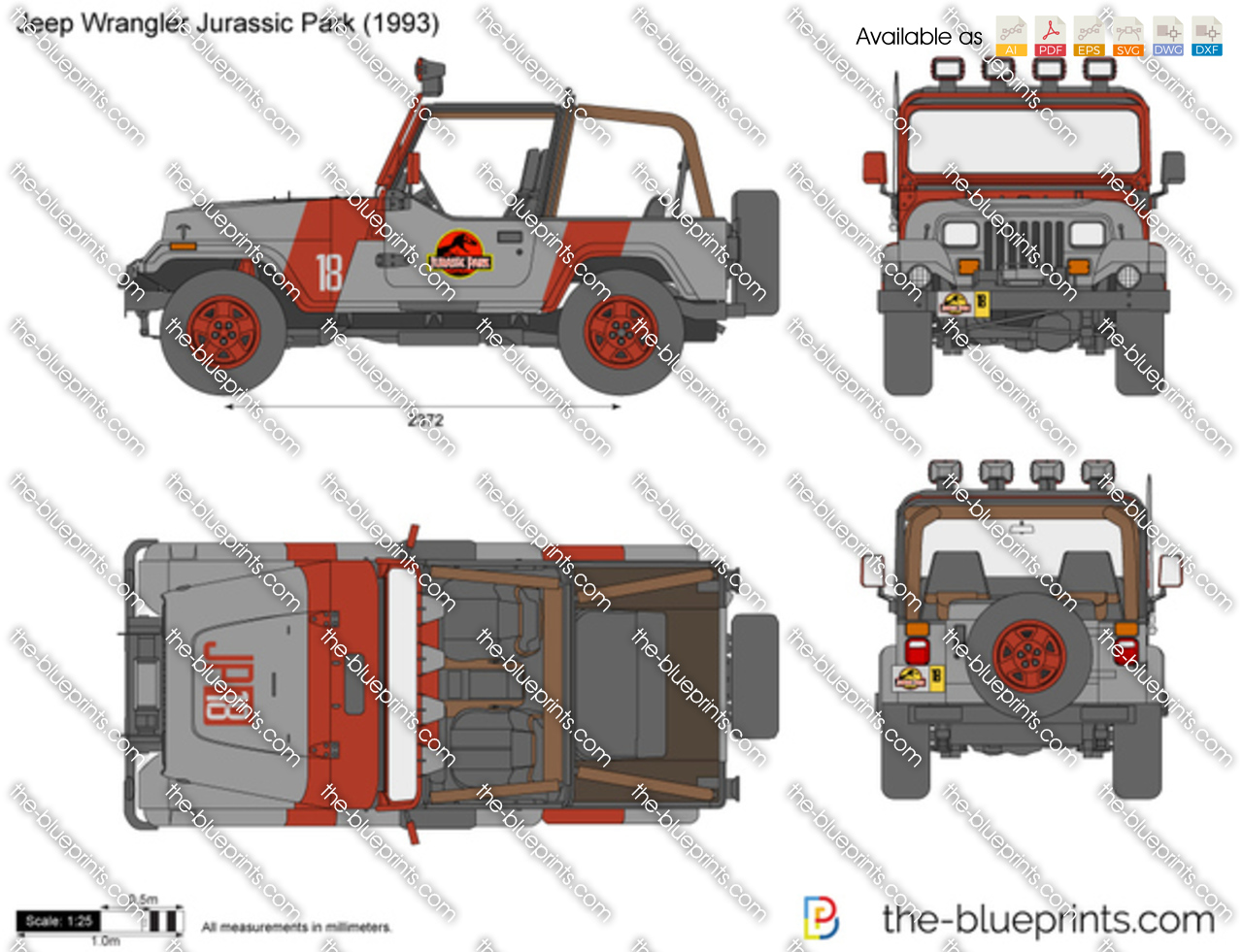 Jeep Wrangler Jurassic Park YJ