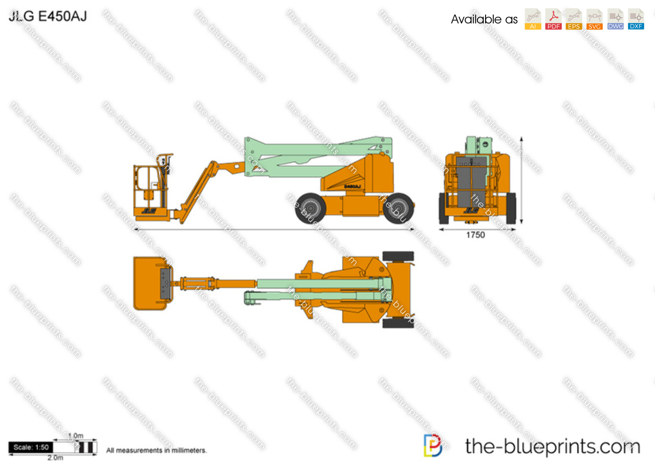 JLG E450AJ vector drawing