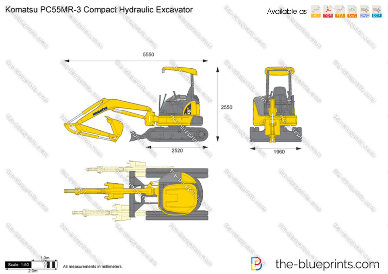 Komatsu PC55MR-3 Compact Hydraulic Excavator