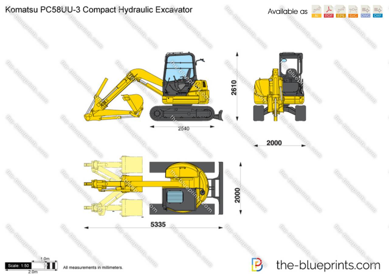 Komatsu PC58UU-3 Compact Hydraulic Excavator