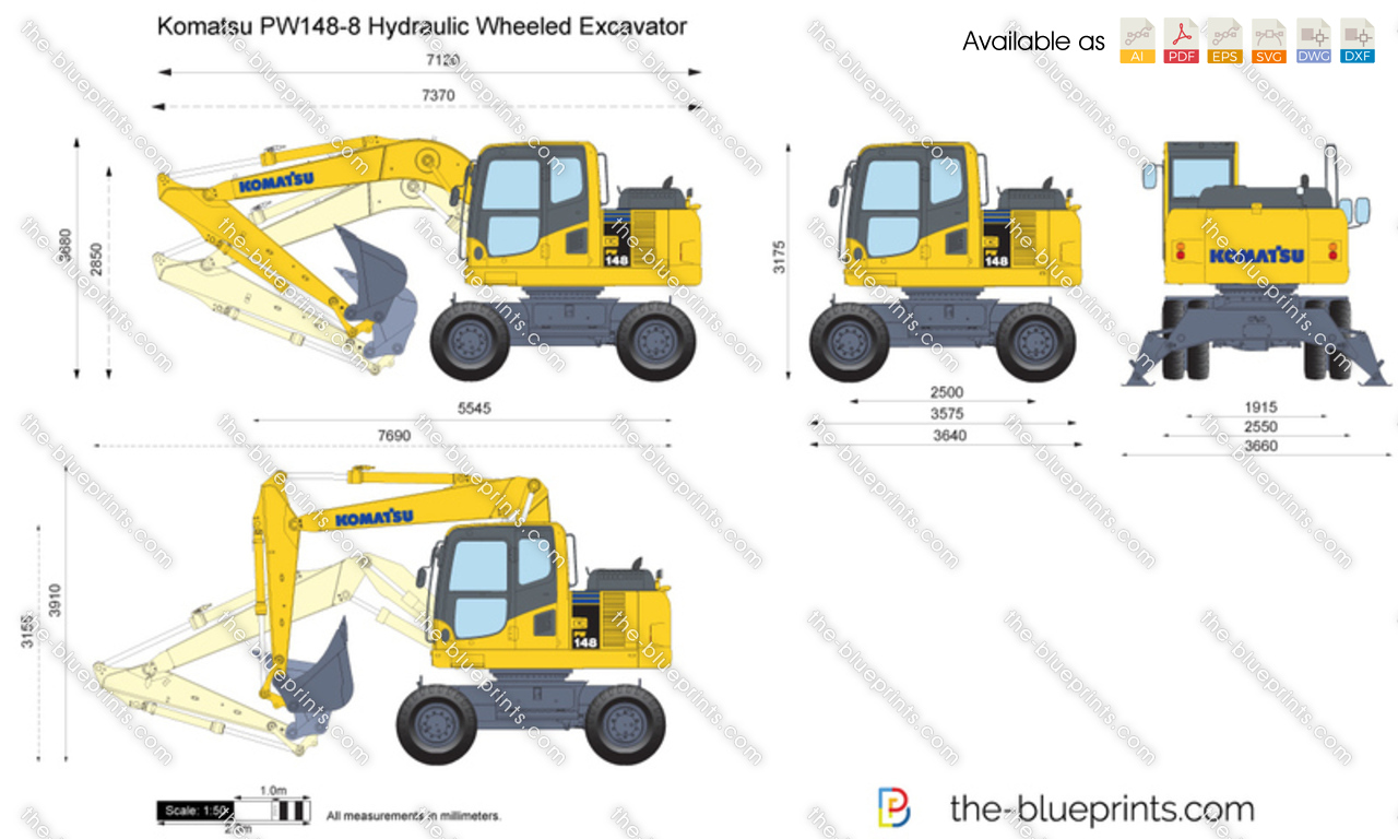 Komatsu PW148-8 Hydraulic Wheeled Excavator