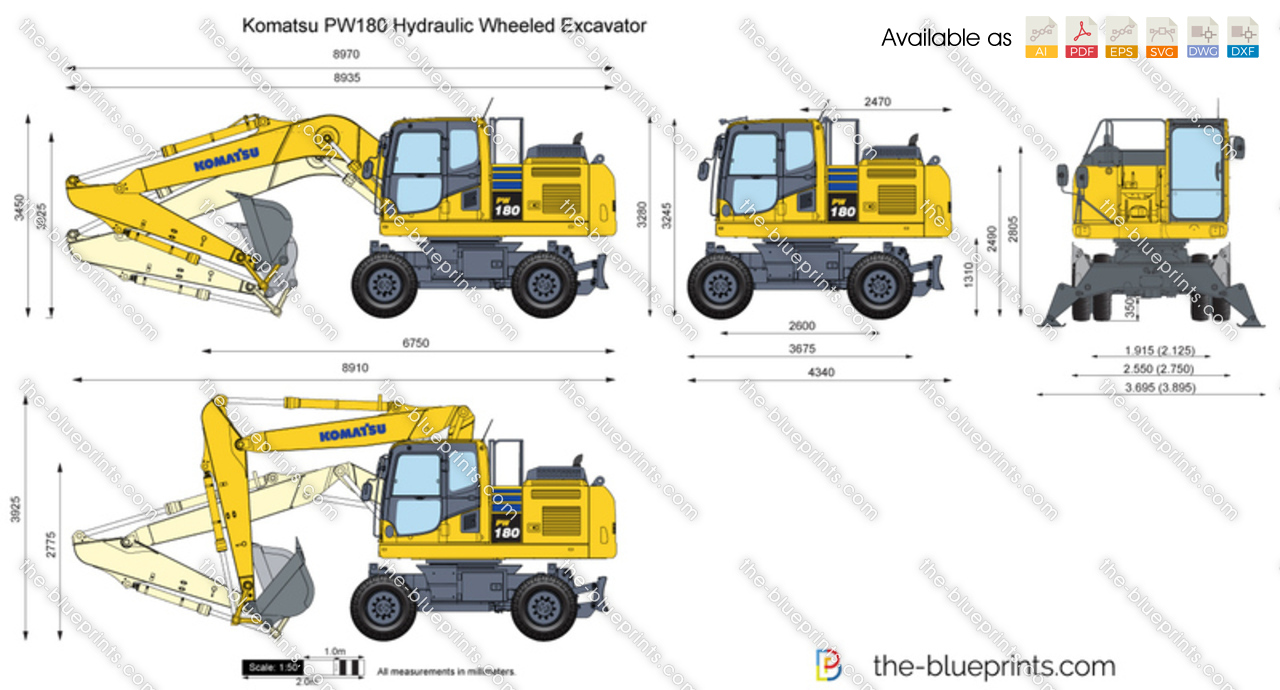 Komatsu PW180 Hydraulic Wheeled Excavator