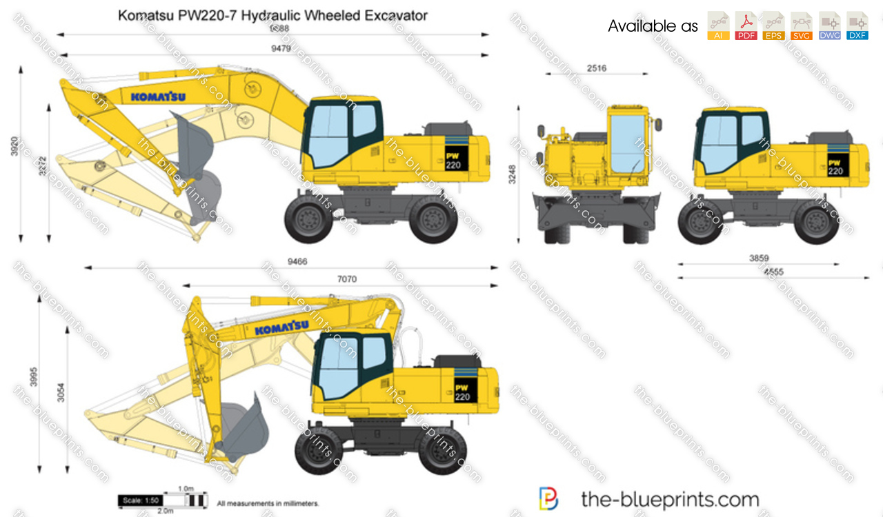 Komatsu PW220-7 Hydraulic Wheeled Excavator