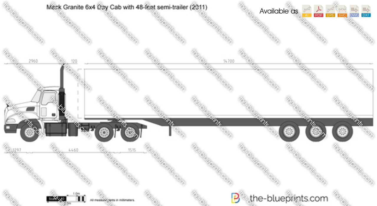 Mack Granite 6x4 Day Cab with 48-feet semi-trailer