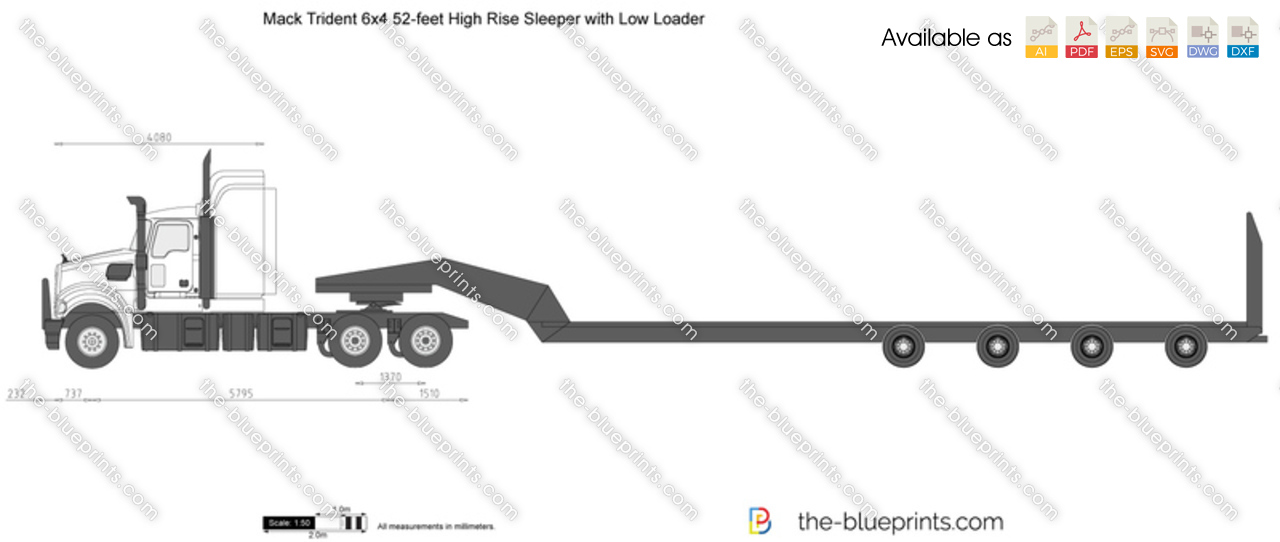 Mack Trident 6x4 52-feet High Rise Sleeper with Low Loader