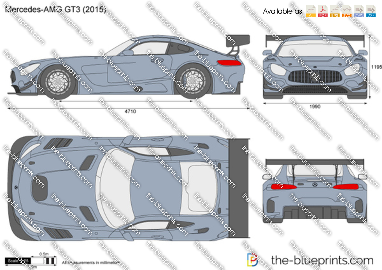 Mercedes Amg Gt3 Vector Drawing