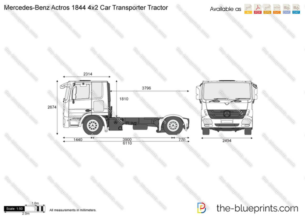 Mercedes-Benz Actros 1844 4x2 Car Transporter Tractor