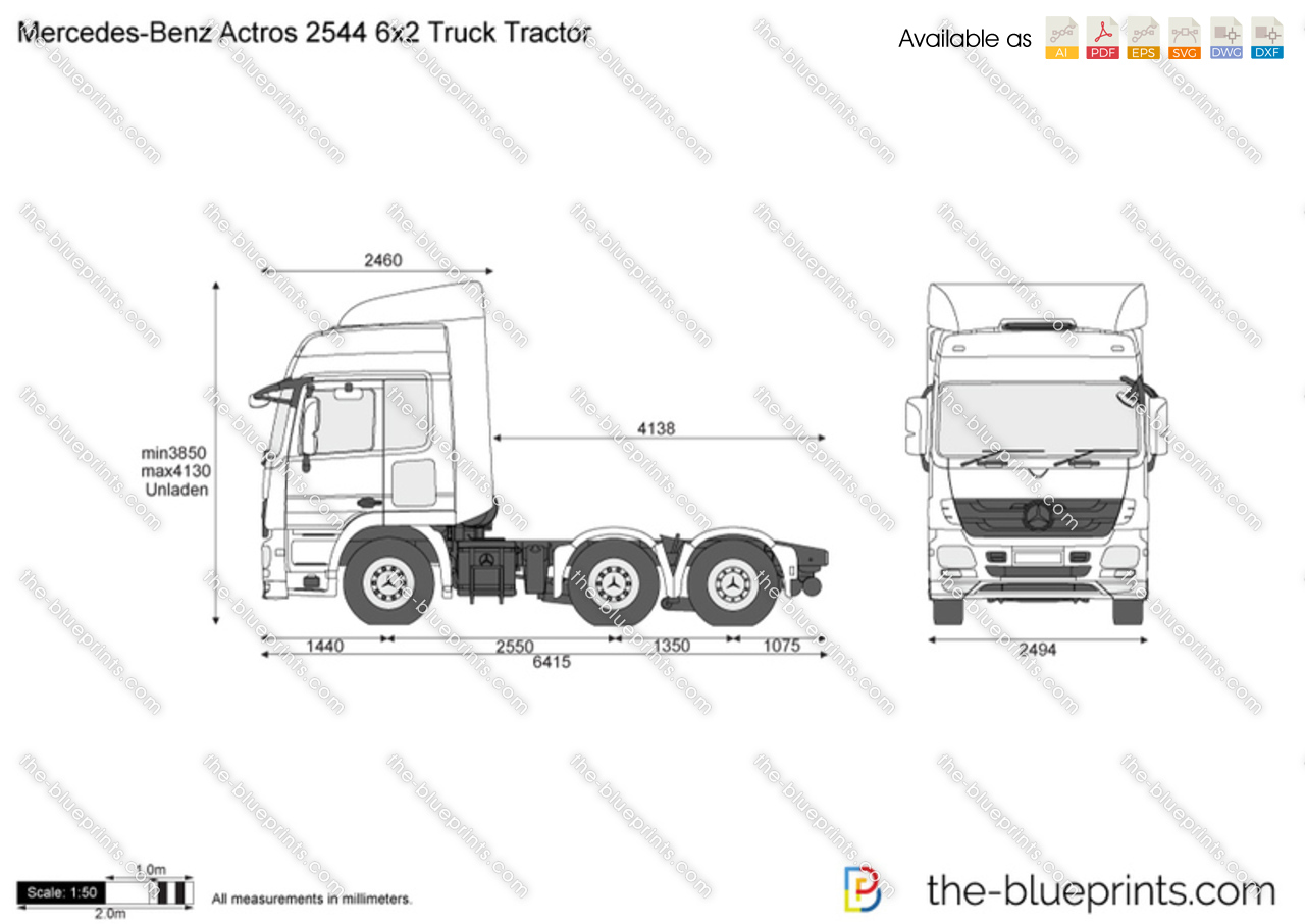 Mercedes-Benz Actros 2544 6x2 Truck Tractor
