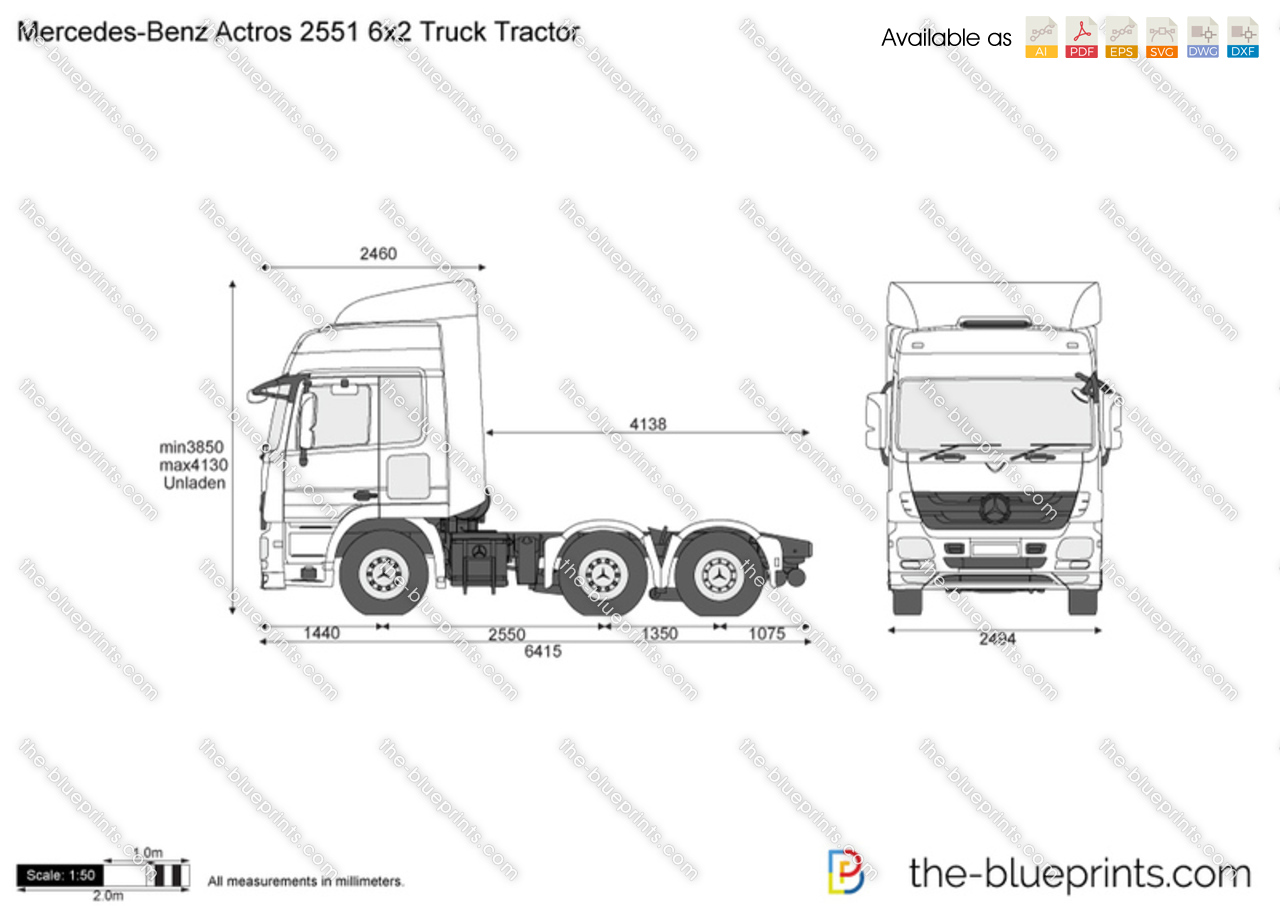 Mercedes-Benz Actros 2551 6x2 Truck Tractor