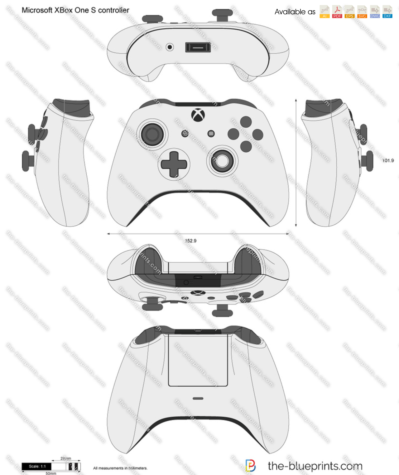 Xbox One X Dimensions & Drawings