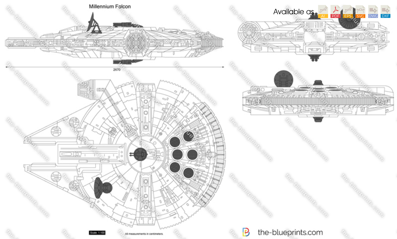 Millennium Falcon Vector Drawing