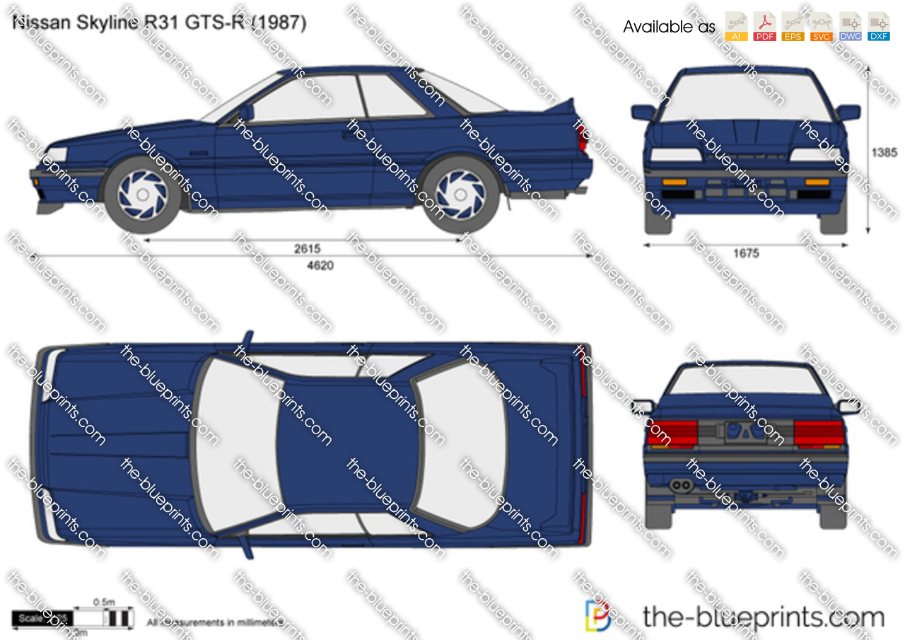 Nissan Skyline R31 Gts R Vector Drawing