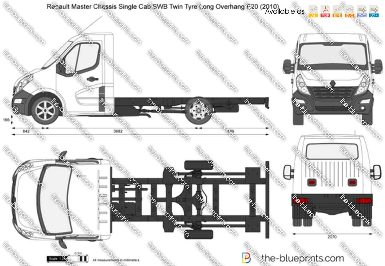 Renault Master Chassis Single Cab SWB Twin Tyre Long Overhang E20
