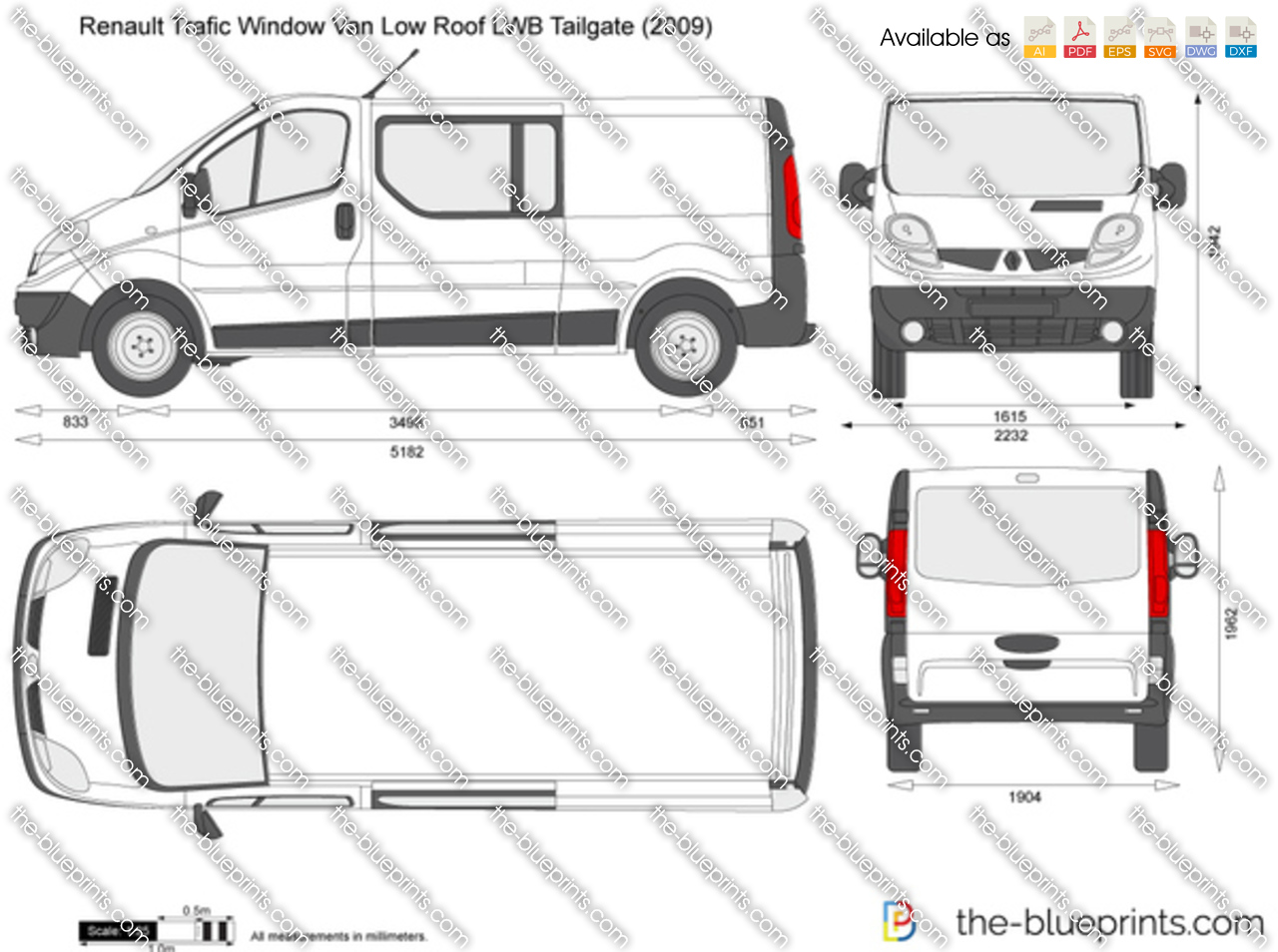 Renault Trafic Window Van Low Roof LWB Tailgate