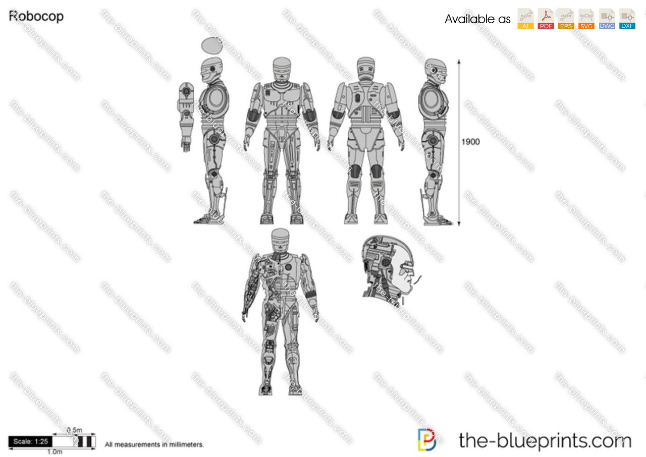 online chart format drawing Robocop vector