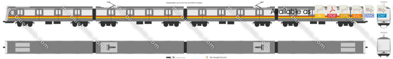 Shanghai Metro Line 5 AC-04 Train (ALSTOM SH Company) vector drawing