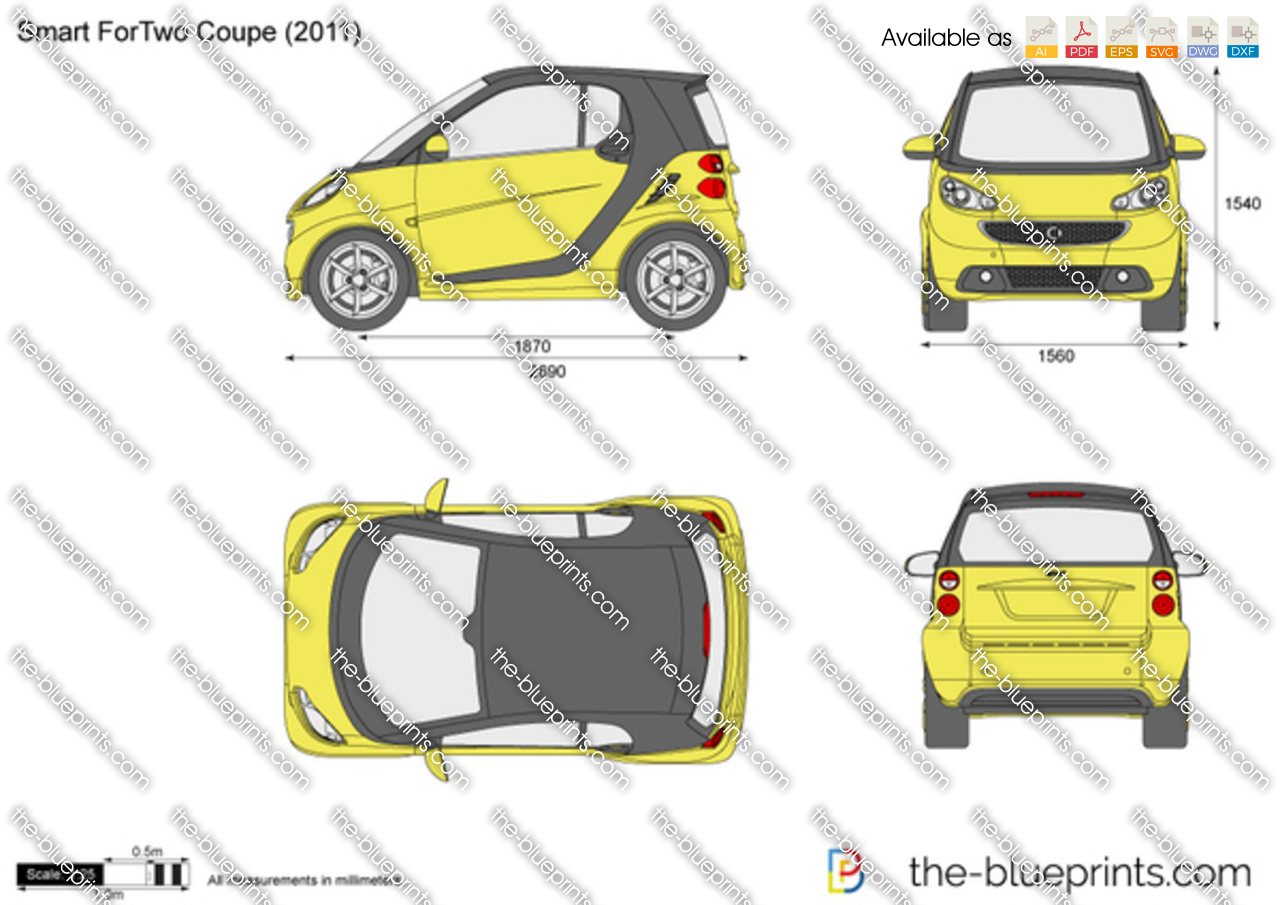 Smart ForTwo Coupe (Model 451) vector drawing