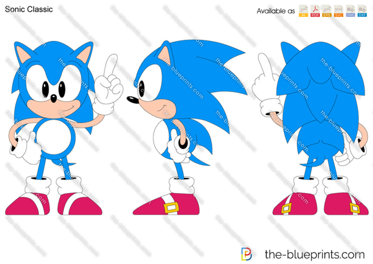 Sonic Classic vector drawing