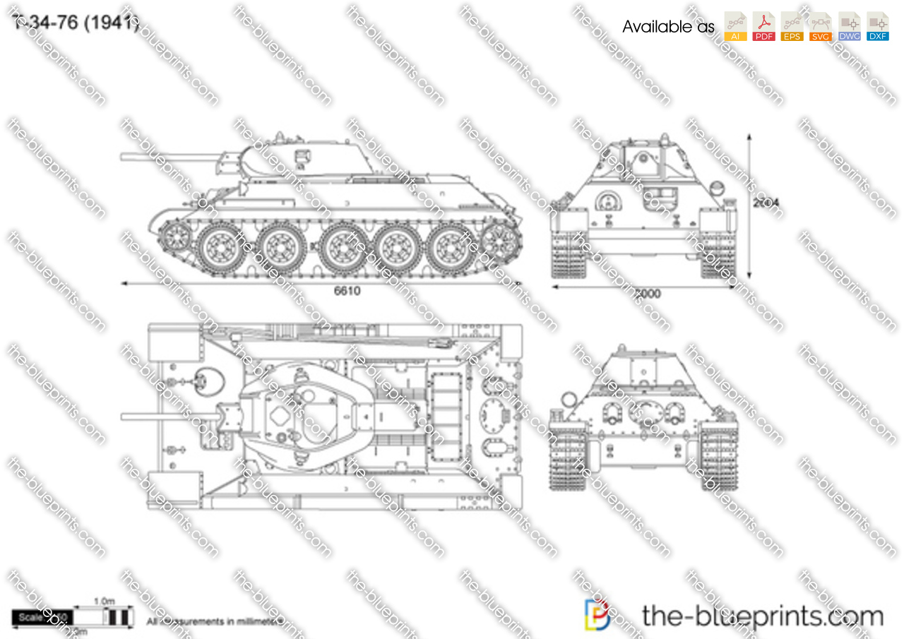 T-34-76 vector drawing