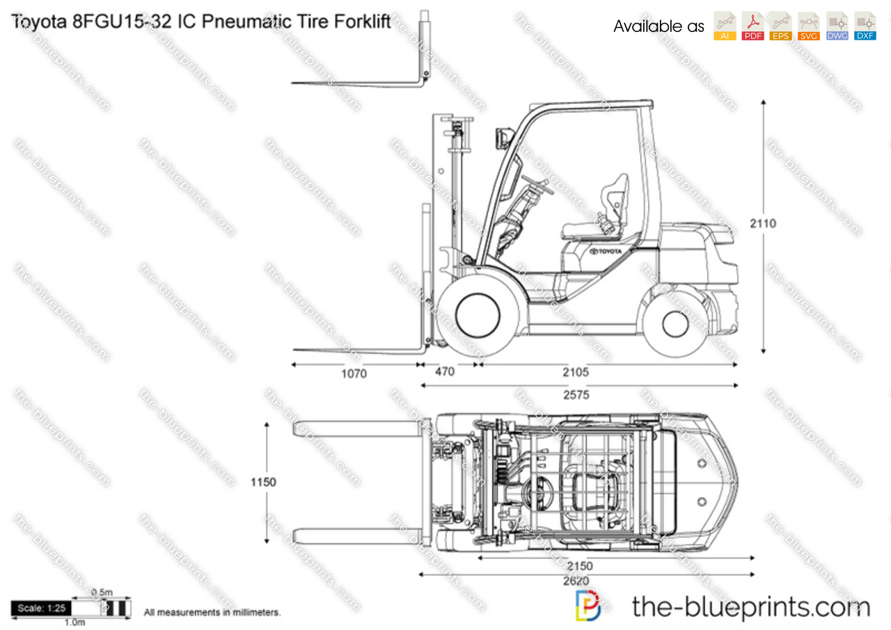 Toyota 8FGU15-32 IC Pneumatic Tire Forklift