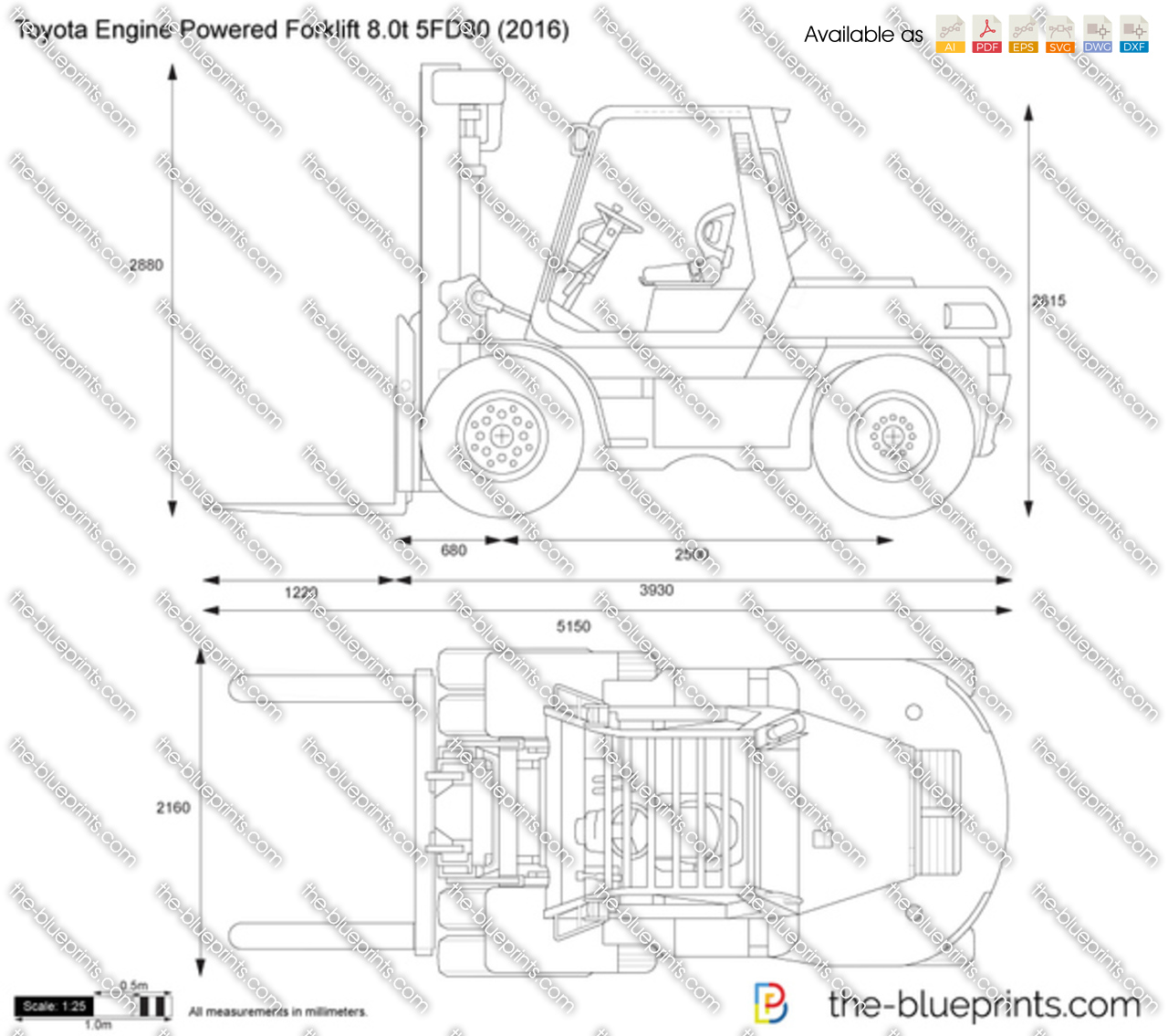 Toyota Engine Powered Forklift 8.0t 5FD80