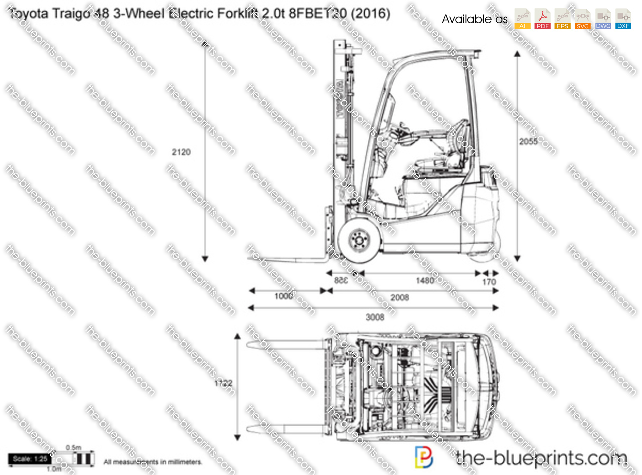 Toyota Traigo 48 3-Wheel Electric Forklift 2.0t 8FBET20