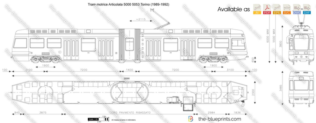 Tram motrice Articolata 5000 5053 Torino