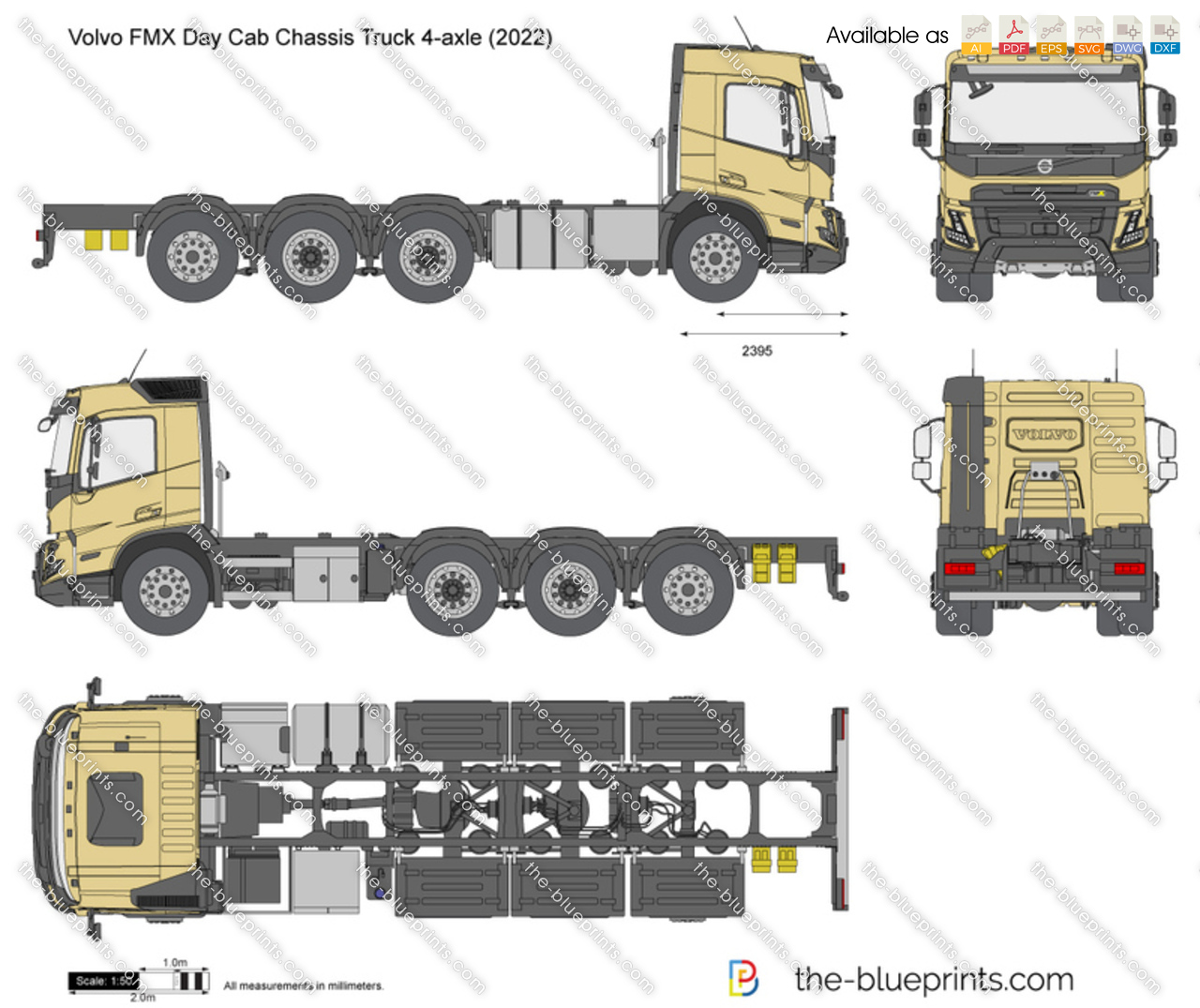 Volvo FMX Day Cab Chassis Truck 4-axle