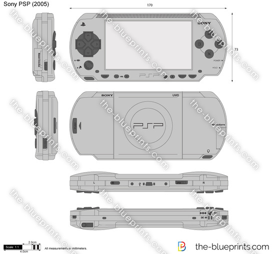 PlayStation Portable (PSP) Dimensions & Drawings