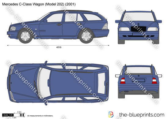 Mercedes-Benz C-Class Wagon W202 vector drawing