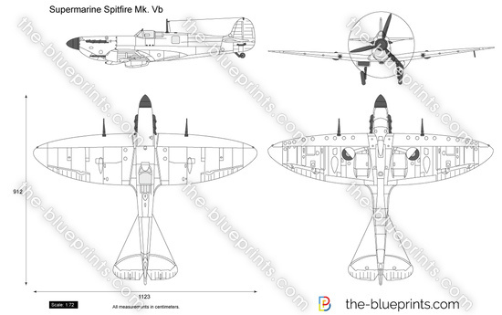 Wingspan 2108 mm Model Blueprint VIII/IX Supermarine Spitfire Mk 
