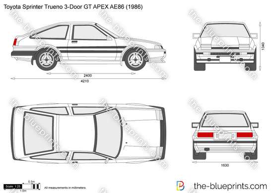 Blueprints Cars Toyota Initial D Ae86 F Takumi