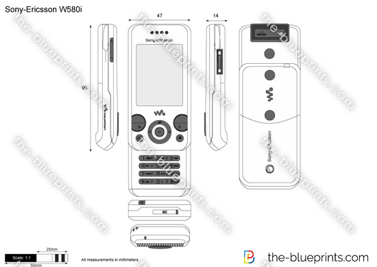 Sony-Ericsson W888 vector drawing