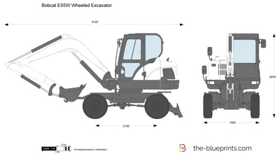 Bobcat E55W Wheeled Excavator