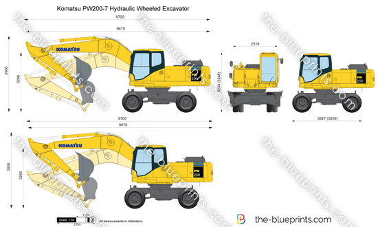 Komatsu PW200-7 Hydraulic Wheeled Excavator