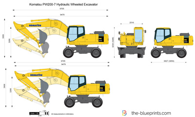 Komatsu PW200-7 Hydraulic Wheeled Excavator