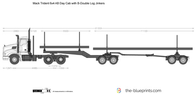 Mack Trident 6x4 AB Day Cab with B-Double Log Jinkers