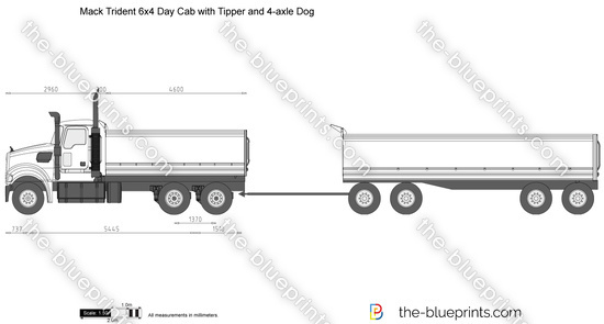 Mack Trident 6x4 Day Cab with Tipper and 4-axle Dog