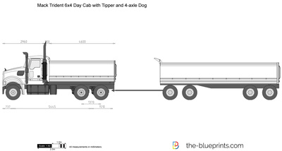 Mack Trident 6x4 Day Cab with Tipper and 4-axle Dog