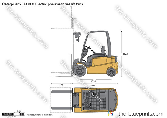 Caterpillar 2EP6000 Electric pneumatic tire lift truck